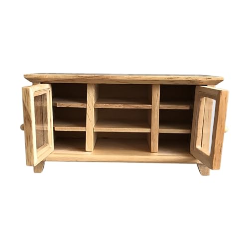 Miniatur-Puppenhaus - DIY Holz Miniatur Doppeltür TV Schrank - Sichere, langlebige Möbel für Puppenhaus Home Decor von Generic