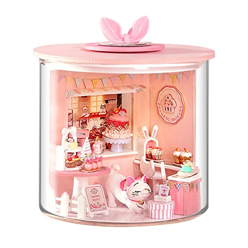 Miniatur-Puppenhaus-Set, Montage von Haus-Möbel-Kit, kreatives handgefertigtes Puppenhaus-Modell Schloss Ornamente für Mädchen und Jungen, A3 von Generic