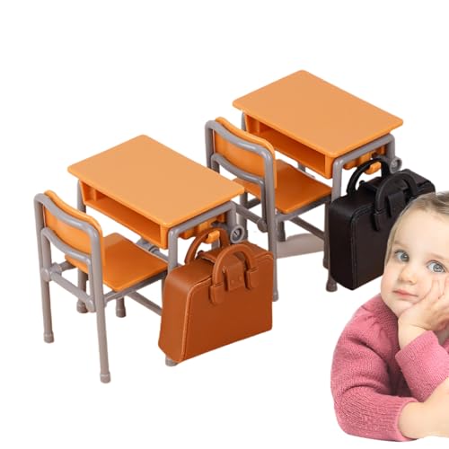 Miniatur-Schreibtische, Miniatur-Puppenhaus-Möbel, Puppenhausdekoration, Klassenzimmer-Rucksackmodelle, Lerntischdekoration für Spielzimmer Miniatur-Schreibtische, Miniatur-Puppenhaus-Möbel, Puppenhausdekoration, Klassenzimmer-Rucksackmodelle, Lerntischdekoration für Spielzimmer von Generic