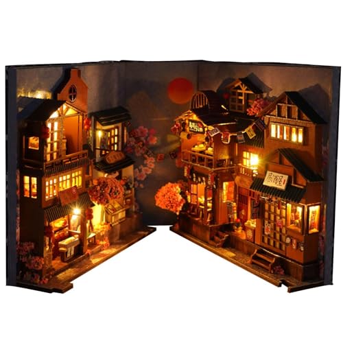 Miniatur-Set für Bücherecke | japanisches Straßen-Modell, 3D-Miniatur-Haus-Set für Tisch, Geschenk für Neujahr, Geburtstag, Valentinstag für Jugendliche, Erwachsene Miniatur-Set für Bücherecke | japanisches Straßen-Modell, 3D-Miniatur-Haus-Set für Tisch, Geschenk für Neujahr, Geburtstag, Valentinstag für Jugendliche, Erwachsene von Generic