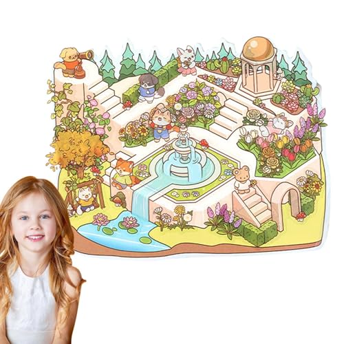 Miniatur-Szenen Aufkleber mit 3D-Szenen - Lustige 3D-Häuserszenen Aufkleber | Heimdeko Aufkleber für , Mädchen, Kinder, Freunde o von Generic