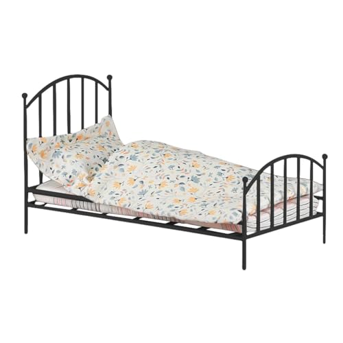 Miniaturbett für Puppenhaus - Puppenhaus-Möbelbett, Vintage-Metallbettdekoration für Puppenhaus | Kleines Mini-Bett, Puppenhausmöbel mit Motiv Miniaturbett für Puppenhaus - Puppenhaus-Möbelbett, Vintage-Metallbettdekoration für Puppenhaus | Kleines Mini-Bett, Puppenhausmöbel mit Motiv von Generic