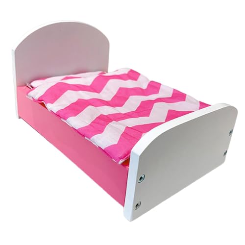 Miniaturbett für Puppenhaus mit Kissen Und Matratze für 1/12 BJD Puppen, Rosa Miniaturbett für Puppenhaus mit Kissen Und Matratze für 1/12 BJD Puppen, Rosa von Generic