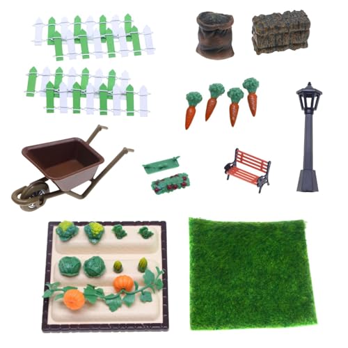 Miniature Farm Feld - Realistisches Gemüselandschaftsmodell, Pädagogisches Bauernhofspielzeug-Set | Mini Farm Modell Mit kleinen Pflanzenfiguren, Gemüse Patch Puppenhaus Zubehör Für Kinder Lernen Und von Generic