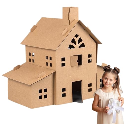 Miniaturhaus, handgefertigt, Modell für Selbstbau, Lernspielzeug für Kinder, kreative Handarbeitsidee mit Möbeln und Zubehör, Geschenk für Weihnachten, Geburtstag und Ce Miniaturhaus, handgefertigt, Modell für Selbstbau, Lernspielzeug für Kinder, kreative Handarbeitsidee mit Möbeln und Zubehör, Geschenk für Weihnachten, Geburtstag und Ce von Generic