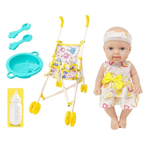 Mit Kinderwagen-Set – Spielzeug für Essen, Puppen, 25,4 cm (10 Zoll), Puppenspielzeug, mit Kinderwagen, Zubehör für von Generic
