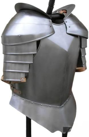 Mittelalter Kampf Ganzkörper-Rüstungsanzug - Tragbares graues Finish Ritter Kostüm für Halloween, Cosplay & LARP von Generic