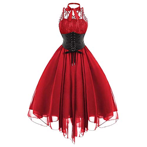 Mittelalter Kleid Damen mit Korsett Renaissance Kleider Damen Schulterfrei Gothic Vintage Maxikleid Karneval von Generic