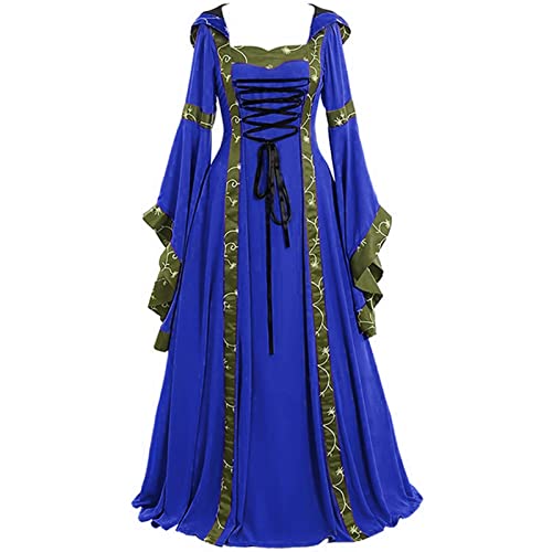 Mittelalter Kleider Damen Trompetenärmel Renaissance Maxikleid mit Schnürung Viktorianischen Palast Bodenlang Kleider Rüschen Mittelalterkleid Halloween Dress Karneval Mode Partykleid Mittelalter Kleider Damen Trompetenärmel Renaissance Maxikleid mit Schnürung Viktorianischen Palast Bodenlang Kleider Rüschen Mittelalterkleid Halloween Dress Karneval Mode Partykleid von Generic