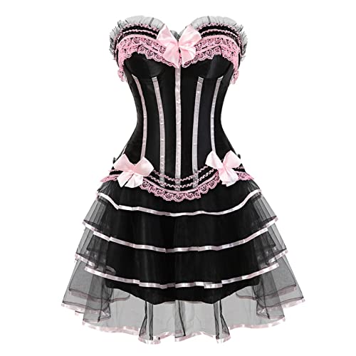 Mittelalter Kleidung Damen, Gothic Kleidung Damen Renaissance Abendkleid Mittelalterliche Kleidung Hexenkleid Rokoko Barock Retro Gothic Cosplay Für Halloween Karneval von Generic