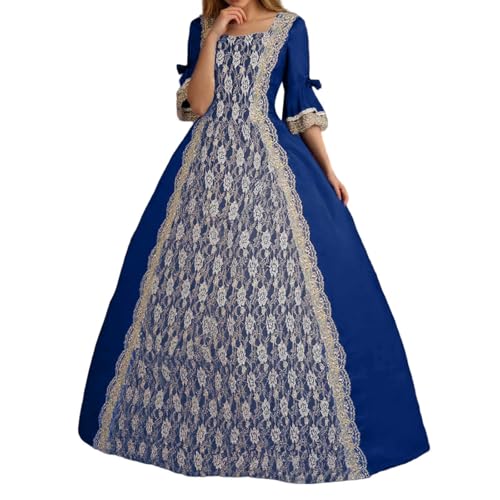 Mittelalter Kleidung Damen, Renaissance Kleider Damen Puffärmel, Spitze Retro Kleid Gesmokte Taille High Maxikleid Bodenlang Abendkleider Viktorianisches Kostüm Halloween Ballkleid Karneval Partykleid Mittelalter Kleidung Damen, Renaissance Kleider Damen Puffärmel, Spitze Retro Kleid Gesmokte Taille High Maxikleid Bodenlang Abendkleider Viktorianisches Kostüm Halloween Ballkleid Karneval Partykleid von Generic