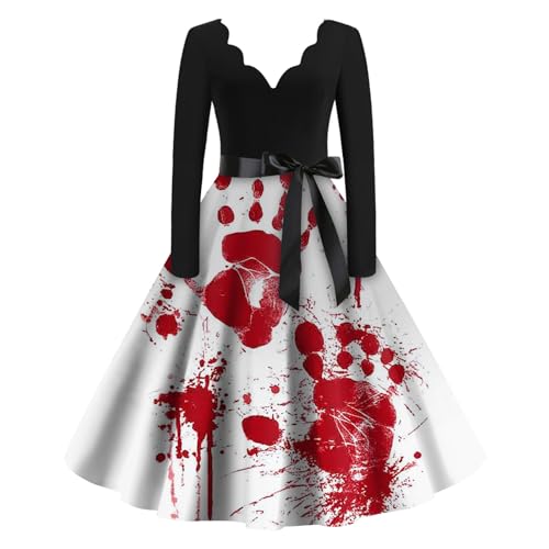 Mittelalter Kleidung Damen Aufblasbare Kostüme Spinnenkostüm Damen Onesie Halloween-Kostüm 80Er Jumpsuit Kuschelig Fledermausflügel Bowser Kostüm Kleid Halloween Frauen Cowgirl (5-Weiß,L) von Generic
