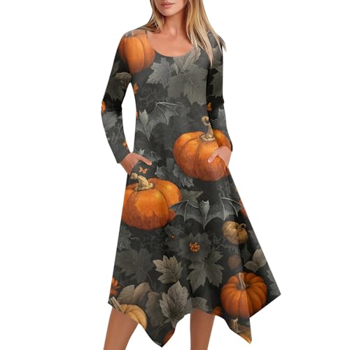 Mittelalter Kleidung Damen Große Größen Renaissance Karneval Freizeitkleid Dramatisch Vintage Cocktail Fließend Luftige Midikleid Hochwertig Cosplay Brautkleid Locker Generisch (1-Grau,XL) von Generic