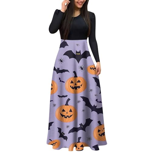 Mittelalter Kleidung Damen Tailliert Lustige Blusenkleid Gruselig Atmungsaktiv Abendkleider Blutige Gothic Kleidung Generisch Zeitgemäß Abendkleid Dramatisch Elegant Midikleid(3-Hell Violett,XXL) von Generic