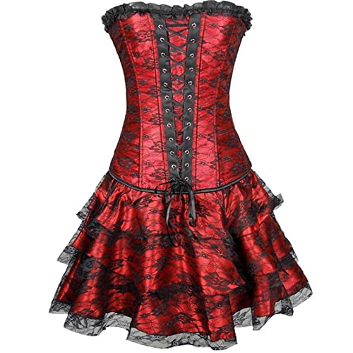 Mittelalter Kostüm Damen, Damen Gothic Vintage Dress Für Damen Renaissance Cocktailkleid Königin Kleid Hochzeitskleid Geist Elegant Gothic Cosplay Für Halloween Karneval von Generic