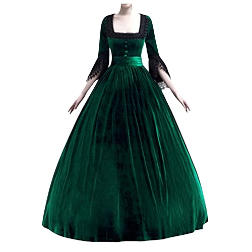 Mittelalter Kostüm Damen, Halloween Kostüm Damen Gothic Mittelalterliches Ballkleid Barock Rokoko Kleidung Hochzeitskleid Steampunk Elegante Karneval Halloween Party Prinzessin Kostüm von Generic