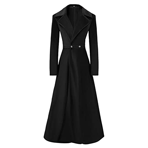 Mittelalter Mantel Damen Lang Samt Jacke Halloween Kostüm Mittelalter Renaissance Kleidung V-Ausschnitt Revers Langarm Gehrock Einfarbig Taille Damenmäntel Elegant Für Fasching Karneval Mittelalter Mantel Damen Lang Samt Jacke Halloween Kostüm Mittelalter Renaissance Kleidung V-Ausschnitt Revers Langarm Gehrock Einfarbig Taille Damenmäntel Elegant Für Fasching Karneval von Generic
