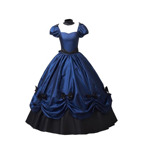 Mittelalter Maxikleid Damen Prinzessin, Renaissance Kleid Damen mit Schleife, Viktorianisches Palast Cocktailkleid Puffärmel Rüschen Ballkleider Halloween Karneval Kostüm Königin Kleidung Partykleid Mittelalter Maxikleid Damen Prinzessin, Renaissance Kleid Damen mit Schleife, Viktorianisches Palast Cocktailkleid Puffärmel Rüschen Ballkleider Halloween Karneval Kostüm Königin Kleidung Partykleid von Generic