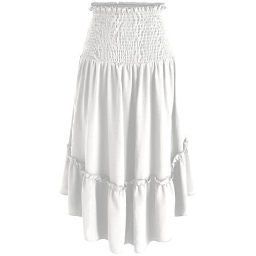 Mittelalter Rock Damen Lang Gothic Maxirock Hohe Taille Trachtenrock mit Rüschen Viktorianische Plisseerock Vintage Langer Faltenrock Elegant A-Linie Petticoat Festliche Kostüm für Halloween von Generic