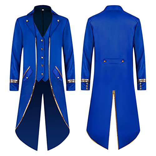 Mittelalter Steampunk Herren, Smoking Herren Gothic Steampunk Vintage Tailcoat Jacke Mittelalter Viktorianischen Gehrock Uniform Cosplay Kostüm Gothic Jacke Für Herren, Karneval Kostüm Herren von Generic