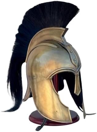 Mittelalter Troy Achillies Helm Brad Pitt Helm LARP Kostüm Cosplay & Rollenspiel mit Holzständer von Generic
