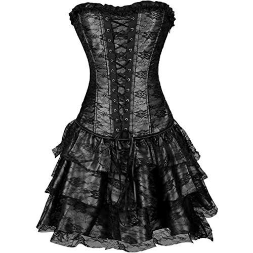 Mittelalterkleider Damen, Halloween Kostüm Damen Gothic Renaissance Abendkleid Königin Kleider Corsagenkleid Steampunk Elegant Cosplay Party Halloween Kostüm von Generic