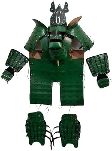 Mittelalterliche Ritter Leder Samurai Rüstung für LARP und Cosplay, Grün, Standard von Generic