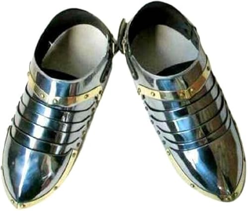 Mittelalterliche Schuhe, Stahl, Gothic-Stil, Rüstung, 1 Paar, tragbare Rüstung, Kostüm, Beinschutz Mittelalterliche Schuhe, Stahl, Gothic-Stil, Rüstung, 1 Paar, tragbare Rüstung, Kostüm, Beinschutz von Generic