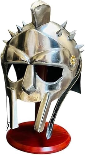 Mittelalterlicher Gladiator Maximus Helm Rustikale Vintage Rüstung für Cosplay Reenactments, Zuhause mit Holzdisplay Mittelalterlicher Gladiator Maximus Helm Rustikale Vintage Rüstung für Cosplay Reenactments, Zuhause mit Holzdisplay von Generic