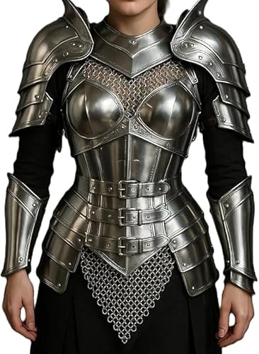 Mittelalterlicher Halbladen-Rüstungsanzug, Armschienen, Schulter- und Gorget-Rüstung für Rollenspiele und Rollenspiele, Hellowen-Kostüm Mittelalterlicher Halbladen-Rüstungsanzug, Armschienen, Schulter- und Gorget-Rüstung für Rollenspiele und Rollenspiele, Hellowen-Kostüm von Generic