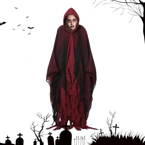 Mittelalterlicher Mönch mit Kapuze | Halloween Mittelalter Umhang | Spukhaus-Dekoration | Gruseliges Kostüm | Halloween-Outfit | Spukhaus-Dekoration für Horror-Atmosphäre für Maskerade Bühnenshow von Generic