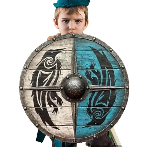 Mittelalterlicher Schild – Schildspielzeug für Jungen, mittelalterlicher Wikingerschild | Valhalla-Kriegsgeflecht zur Dekoration von Zuhause, Büro, Schiff, Restaurant, 38 x38 cm Mittelalterlicher Schild – Schildspielzeug für Jungen, mittelalterlicher Wikingerschild | Valhalla-Kriegsgeflecht zur Dekoration von Zuhause, Büro, Schiff, Restaurant, 38 x38 cm von Generic