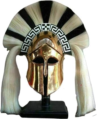 Mittelalterlicher korinthischer Helm mit schwarzer Feder für Cosplay, Rollenspiel, Rüstung, römische Nachbildung, Geschenke, Wikinger-Display, Kostüm, Party, Cosplay, Kopfbedeckung, Requisite Zubehör von Generic