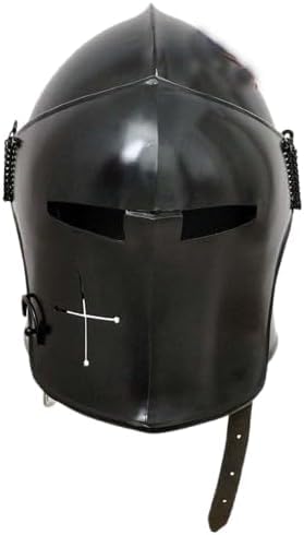 Mittelalterlicher schwarzer Barbuta-Helm Halloween LARP Waffen Kostüm & Rüstung von Generic