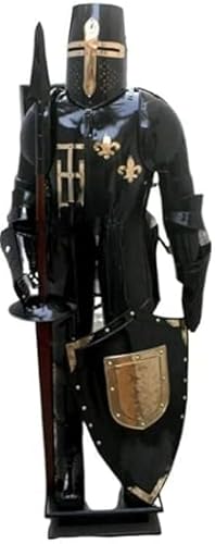 Mittelalterlicher schwarzer Ritter Ganzkörperpanzer – Erwachsenenkostüm & Präsentationsanzug für Nachstellung, LARP & Dekoration Mittelalterlicher schwarzer Ritter Ganzkörperpanzer – Erwachsenenkostüm & Präsentationsanzug für Nachstellung, LARP & Dekoration von Generic