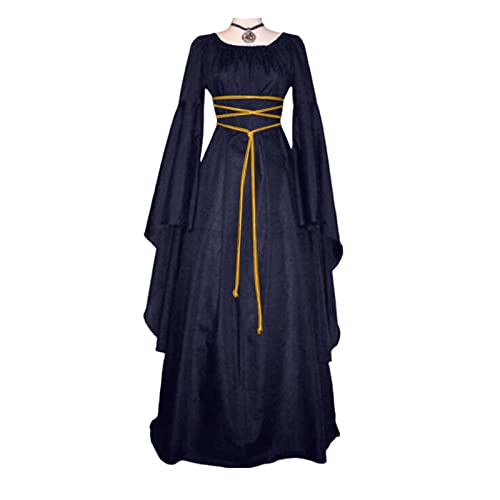 Mittelalterliches Damen-Kostüm, Steampunk, Gothic, Kleid mit Trompete, Korsett, Mittelalter, Renaissance, Halloween, Karneval, Prinzessinnenkostüm, Halloween, Karneval, Ballkleid, viktorianisches Mittelalterliches Damen-Kostüm, Steampunk, Gothic, Kleid mit Trompete, Korsett, Mittelalter, Renaissance, Halloween, Karneval, Prinzessinnenkostüm, Halloween, Karneval, Ballkleid, viktorianisches von Generic