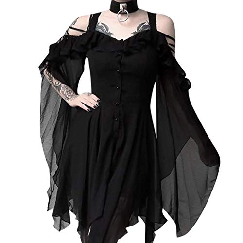 Mittelalterliches KostüM FüR Frauen Damen Langarm Mittelalter Kleid Festliches Bedrucktes Festival Abendanzug Sets KostüMe Vampir Verbandkleid Cosplay Halloween KostüMparty von Generic