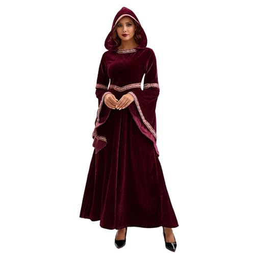 Mittelalterliches Kostüm Gothic Cosplay Outfit elegantes Halloween Partykleid für Erwachsene historisches Gewand von Generic