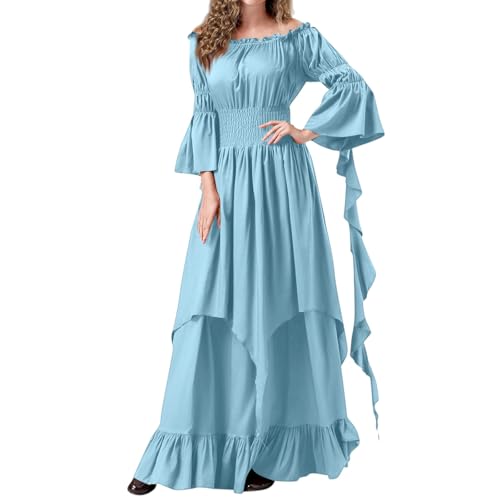 Mittelalterliches Kostüm für Damen Viktorianisches Kleid Renaissance-Kleid Kostüm Frauen Gothic Hexenkleid Hexenkostüm Damen Halloween Vampirkostüm Mittelalterliches Hochzeitskleid Hellblau XXL Mittelalterliches Kostüm für Damen Viktorianisches Kleid Renaissance-Kleid Kostüm Frauen Gothic Hexenkleid Hexenkostüm Damen Halloween Vampirkostüm Mittelalterliches Hochzeitskleid Hellblau XXL von Generic