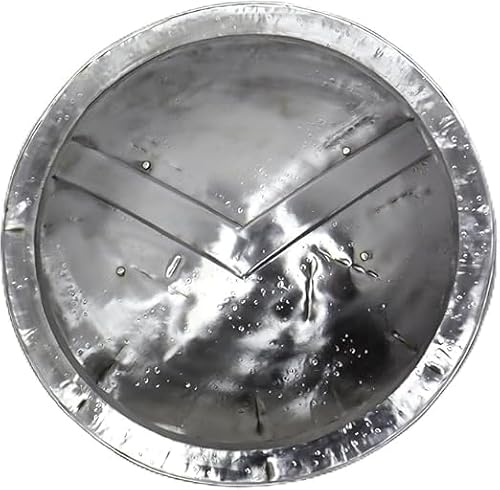 Mittelalterliches funktionales historisches Spartaner-Schild, 61 cm, Vintage-Stil, Heimdekoration, Geschenke, silberfarben Mittelalterliches funktionales historisches Spartaner-Schild, 61 cm, Vintage-Stil, Heimdekoration, Geschenke, silberfarben von Generic
