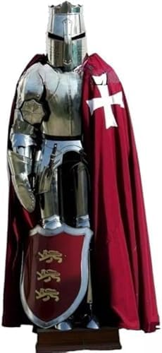 Mittelalterliches tragbares Ritter-Kreuzritter-Kostüm, Gothic, Ganzkörperanzug, 1,8 m, Nickel-Finish, LARP & Display bereit Mittelalterliches tragbares Ritter-Kreuzritter-Kostüm, Gothic, Ganzkörperanzug, 1,8 m, Nickel-Finish, LARP & Display bereit von Generic