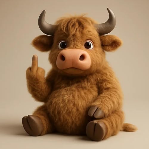 Mittelfinger Plüsch, Treffen Sie Die Einstellungskader: Winzige Plüschrebellen mit Sass & Kuscheln, Taschen Highland Cattle von Generic