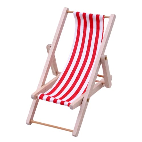 Mmini Strandstuhl – Klappbarer Liegestuhl Modell Feen-Gartenmöbel, Miniatur-Liegestuhl Spielzeug Für Sammler | Liegestuhl Für Puppenhäuser | von Generic