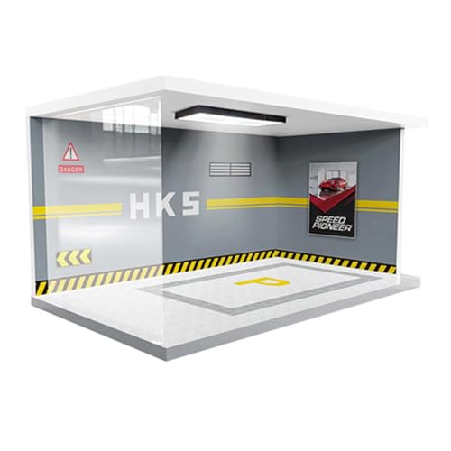 Model Parkplatzhausausstellungsständer - Auto -Display -Hülle mit Lichtern | Stilvolle Sammelauto -Display Garage für Schlafzimmer Wohnzimmer, perfekt Model Parkplatzhausausstellungsständer - Auto -Display -Hülle mit Lichtern | Stilvolle Sammelauto -Display Garage für Schlafzimmer Wohnzimmer, perfekt von Generic