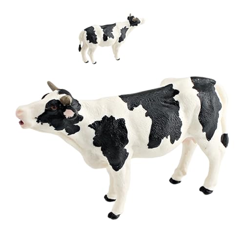Modell Tierfigur - Kunststoff Rindvieh Statue, Realistisches Bauernhoftier | Ranch Dekorative Ornamente, Für Dekoration, Lehrmittel, Spielzeug, Modellbau, Sammler Und Diorama von Generic