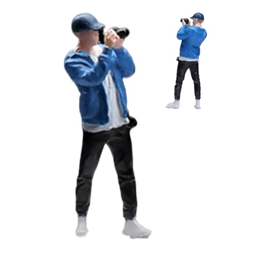 Modell des Fotografen, Miniatur-Figur-Spielzeug im Maßstab 1/64, realistische Stadt-Szenen-Figur, Diorama-Straßenskulptur, bemaltes Sammlerzubehör, für Herren Modell des Fotografen, Miniatur-Figur-Spielzeug im Maßstab 1/64, realistische Stadt-Szenen-Figur, Diorama-Straßenskulptur, bemaltes Sammlerzubehör, für Herren von Generic