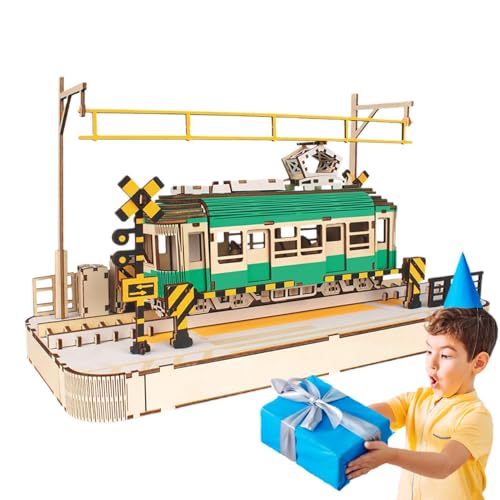 Modellbausätze für Straßenbahn, Holzmodelle, 3D-Fahrzeuge, Bausätze für Baumodelle, mechanische Puzzles, Lernspielzeug für Motorik Modellbausätze für Straßenbahn, Holzmodelle, 3D-Fahrzeuge, Bausätze für Baumodelle, mechanische Puzzles, Lernspielzeug für Motorik von Generic
