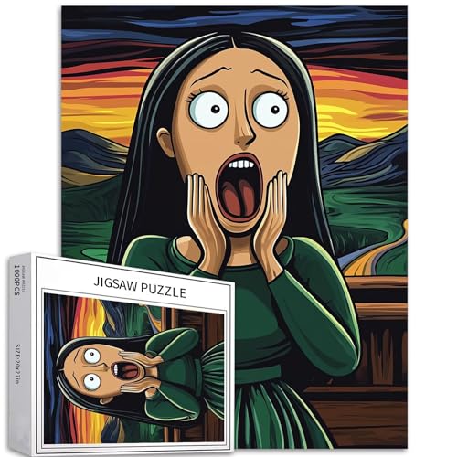 Mona Lisa Scream 1000-teiliges Puzzle für Erwachsene, Fegefeuer-Hintergrund, Kunst-Puzzle, bunte DIY-Puzzles für Heimdekoration, Geschenke, Familienpuzzle, perfekt für Spielabende, 50 x 70 cm Mona Lisa Scream 1000-teiliges Puzzle für Erwachsene, Fegefeuer-Hintergrund, Kunst-Puzzle, bunte DIY-Puzzles für Heimdekoration, Geschenke, Familienpuzzle, perfekt für Spielabende, 50 x 70 cm von Generic