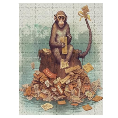 Monkey - 1000 Teile Puzzle – - Hochauflösendes - Gelegenheitsspiel – 1000 Teile Holzpuzzle 500 PCS von Generic