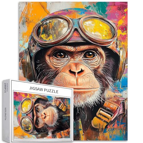 Monkey Doodle Puzzle für Erwachsene, 1000 Teile, Piloten-Themenkunst-Puzzle, herausfordernde Familienaktivitäten, buntes Bastelpuzzle für Heimdekoration, Geschenke, Nacht, 50 x 70 cm Monkey Doodle Puzzle für Erwachsene, 1000 Teile, Piloten-Themenkunst-Puzzle, herausfordernde Familienaktivitäten, buntes Bastelpuzzle für Heimdekoration, Geschenke, Nacht, 50 x 70 cm von Generic
